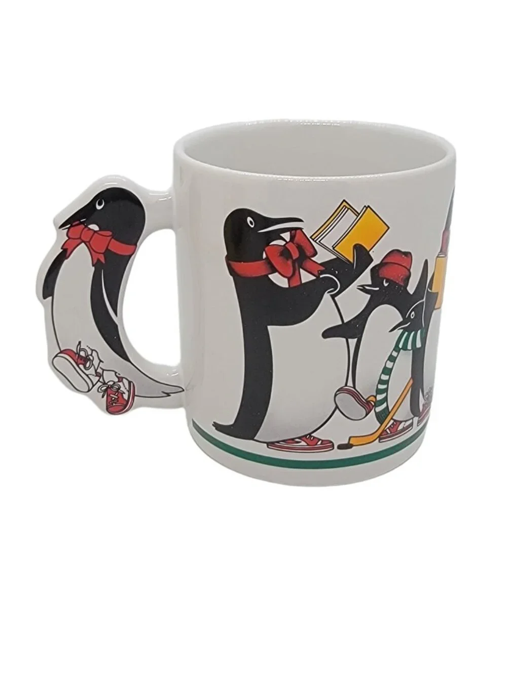 The Love Mug Collectible Christmas Coffee Penguins & Sneakers Vintage 1987